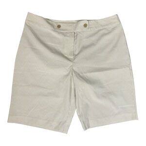 IZOD Golf Bermuda Shorts Size 18 Pin Stripe Cream and White NWT